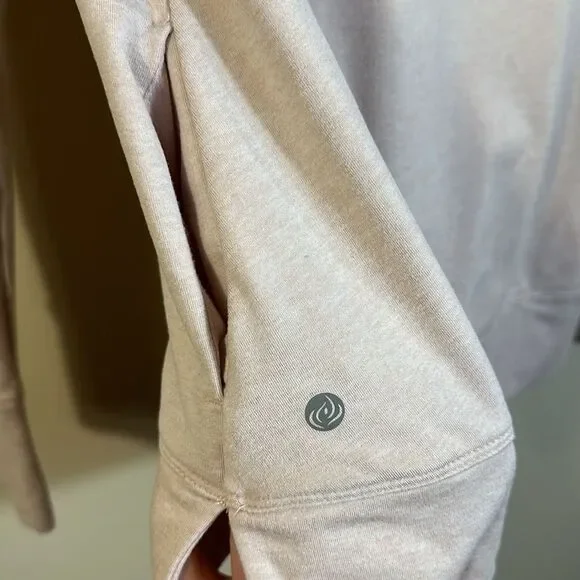 Apana Light Pink Cowl Neck Pullover Yoga Soft Sweater Thumbhole Women Medium - Picture 3 of 10